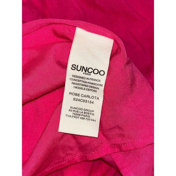 NWT Suncoo Paris Pink Carlota Embroidered  Women's Midi Dress Size 10 ($250) - Picture 13 of 14